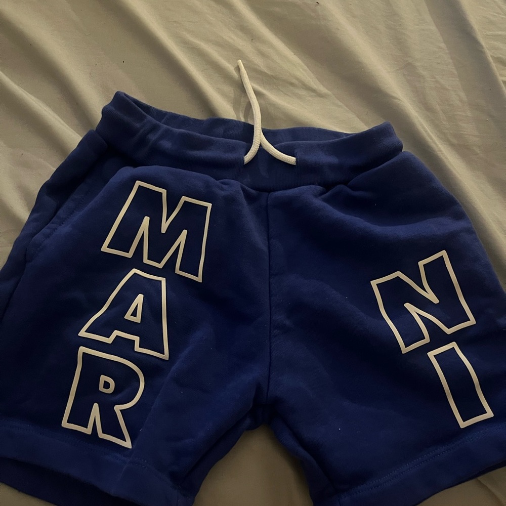Marni Blue Shorts with White Lettering